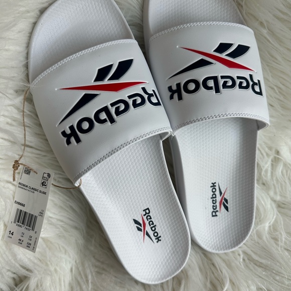 Reebok Men’s White Classic Slide Sandals - Picture 3 of 6